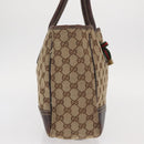GUCCI GG Canvas Web Sherry Line Tote Bag Beige Gold 163805 Auth ka1081-5