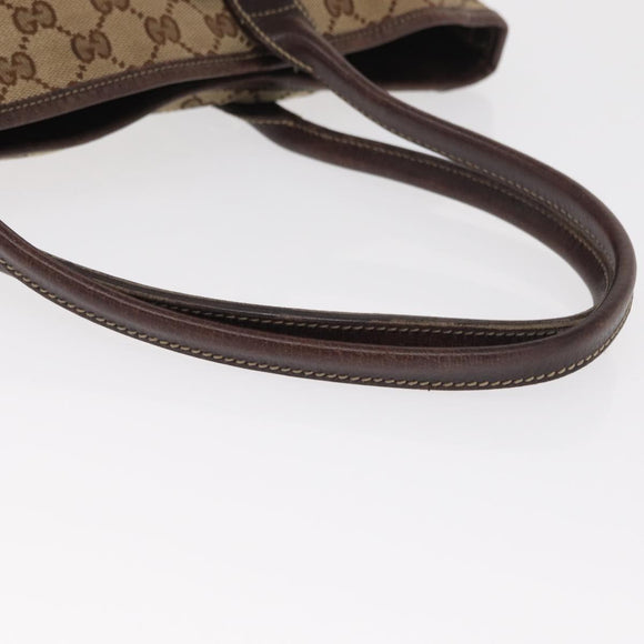 GUCCI GG Canvas Web Sherry Line Tote Bag Beige Gold 163805 Auth ka1081