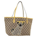 GUCCI GG Canvas Tote Bag Beige Gold 212374 Auth ka1088-1
