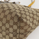 GUCCI GG Canvas Tote Bag Beige Gold 212374 Auth ka1088-14