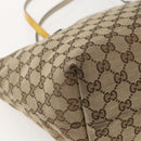 GUCCI GG Canvas Tote Bag Beige Gold 212374 Auth ka1088-16