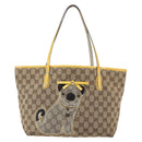 GUCCI GG Canvas Tote Bag Beige Gold 212374 Auth ka1088-13