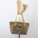 GUCCI GG Canvas Tote Bag Beige Gold 212374 Auth ka1088-23