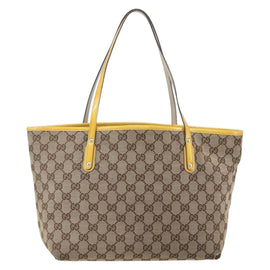 GUCCI GG Canvas Tote Bag Beige Gold 212374 Auth ka1088 - 0