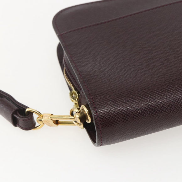 LOUIS VUITTON Taiga Baikal Clutch Bag Acajou M30186 LV Auth ka1091