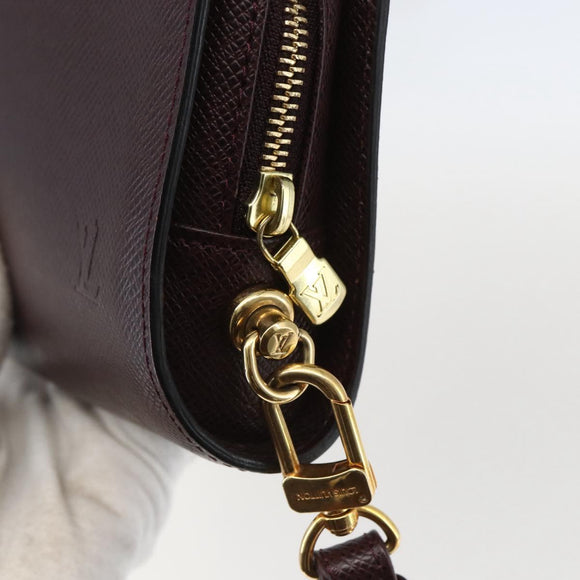 LOUIS VUITTON Taiga Baikal Clutch Bag Acajou M30186 LV Auth ka1091