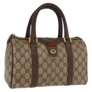 GUCCI GG Supreme Web Sherry Line Hand Bag PVC Beige Gold 40 02 006 Auth ka1094-1