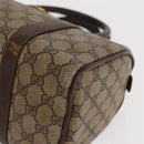 GUCCI GG Supreme Web Sherry Line Hand Bag PVC Beige Gold 40 02 006 Auth ka1094-12