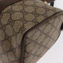 GUCCI GG Supreme Web Sherry Line Hand Bag PVC Beige Gold 40 02 006 Auth ka1094-14