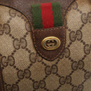 GUCCI GG Supreme Web Sherry Line Hand Bag PVC Beige Gold 40 02 006 Auth ka1094-16
