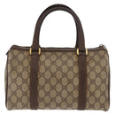 GUCCI GG Supreme Web Sherry Line Hand Bag PVC Beige Gold 40 02 006 Auth ka1094-3