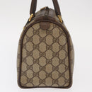 GUCCI GG Supreme Web Sherry Line Hand Bag PVC Beige Gold 40 02 006 Auth ka1094-4