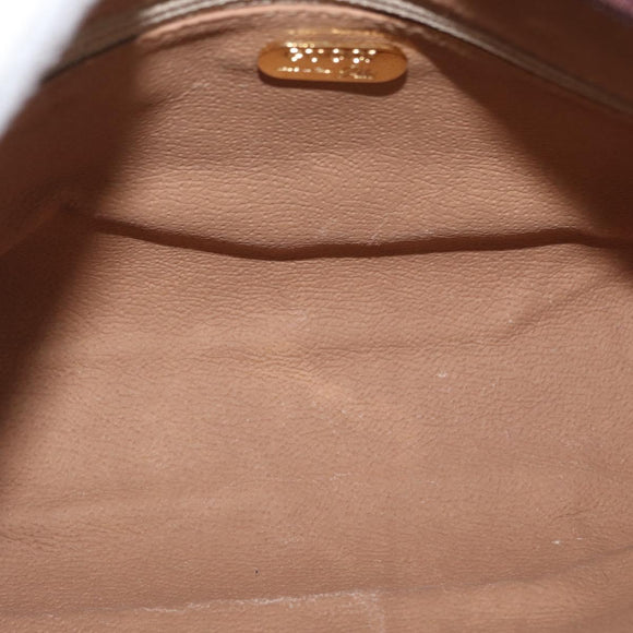 GUCCI GG Plus Supreme Clutch Bag PVC Beige Gold Auth ka1098