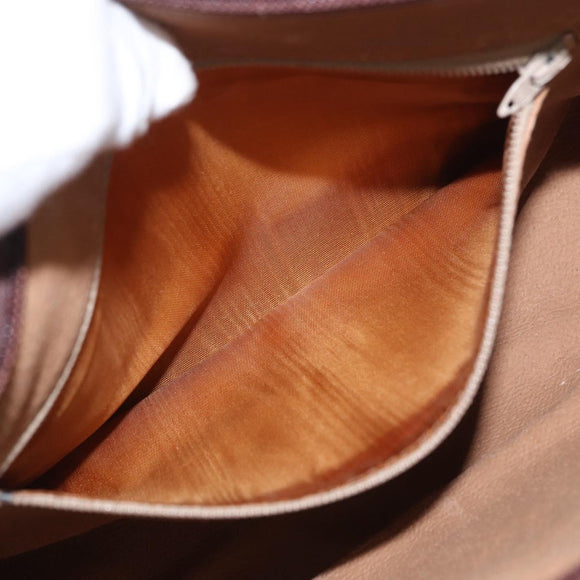 GUCCI GG Plus Supreme Clutch Bag PVC Beige Gold Auth ka1098