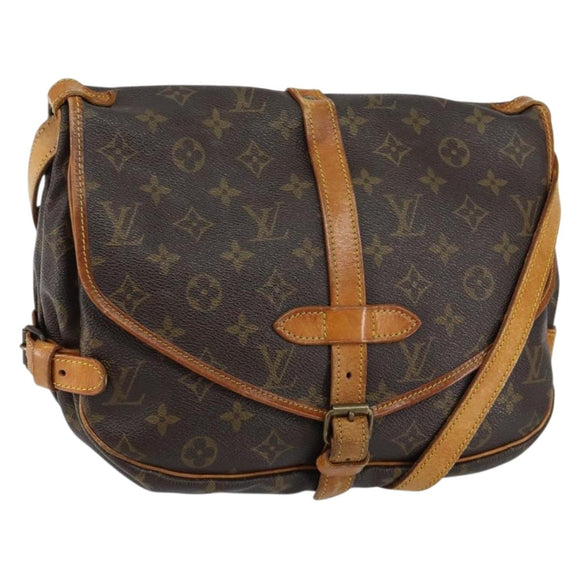 LOUIS VUITTON Monogram Saumur 30 Schoudertas M42256 LV Auth ka110