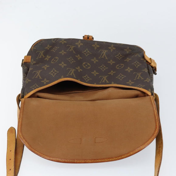 LOUIS VUITTON Monogram Saumur 30 Schoudertas M42256 LV Auth ka110