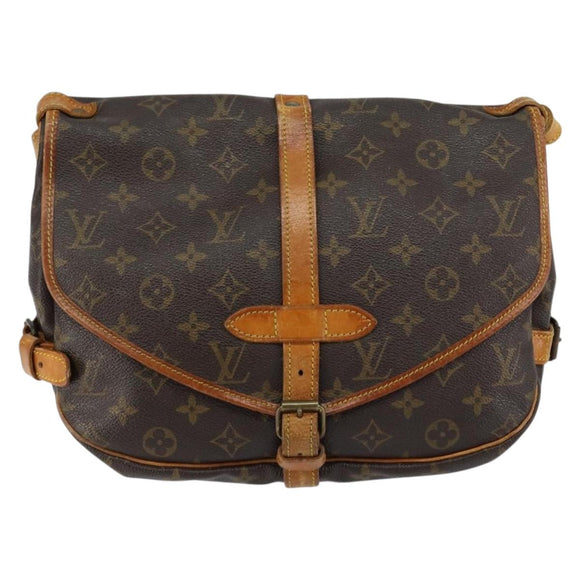 LOUIS VUITTON Monogram Saumur 30 Schoudertas M42256 LV Auth ka110
