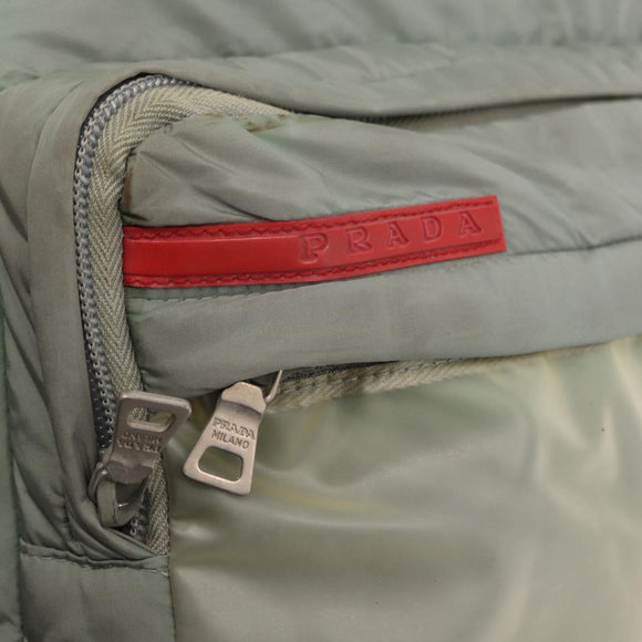 PRADA Sports Shoulder Bag Nylon Green Silver Auth ka1103
