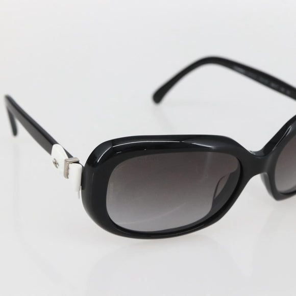 CHANEL Sunglasses plastic Black CC Auth ka1104