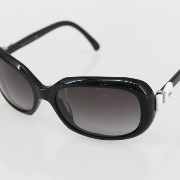 CHANEL Sunglasses plastic Black CC Auth ka1104