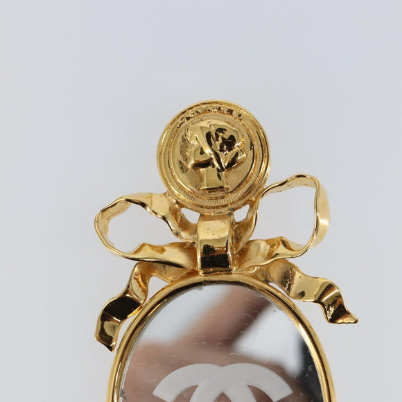 CHANEL Brooch metal Gold Tone CC Auth ka1106V