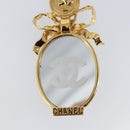 CHANEL Brooch metal Gold Tone CC Auth ka1106V-4