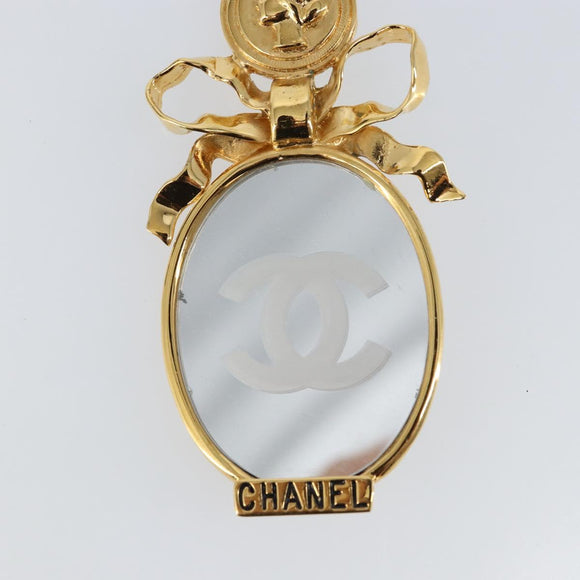 CHANEL Brooch metal Gold Tone CC Auth ka1106V