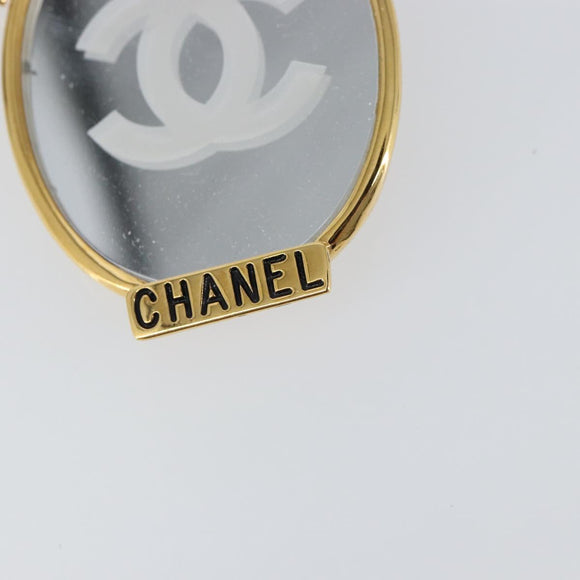 CHANEL Brooch metal Gold Tone CC Auth ka1106V
