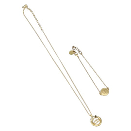 Christian Dior Necklace metal 2 Set Gold Auth ka1107