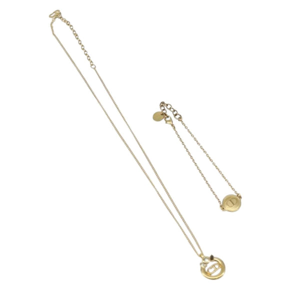 Christian Dior Necklace metal 2 Set Gold Auth ka1107