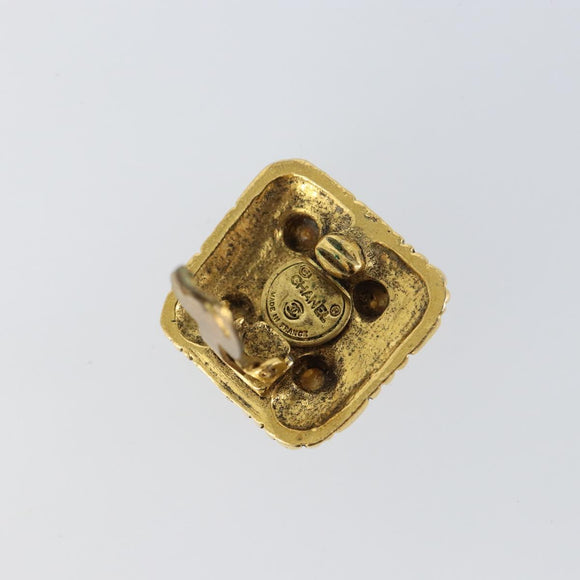 CHANEL Earring metal Gold CC Auth ka1109