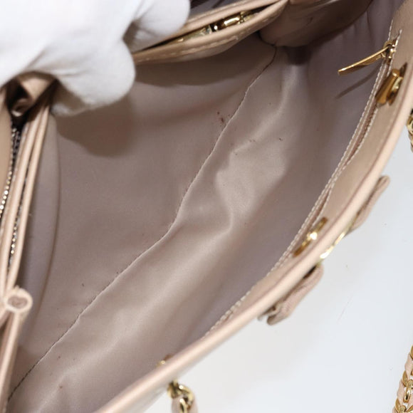 Salvatore Ferragamo Shoulder Bag Leather Gold Beige Auth ka111