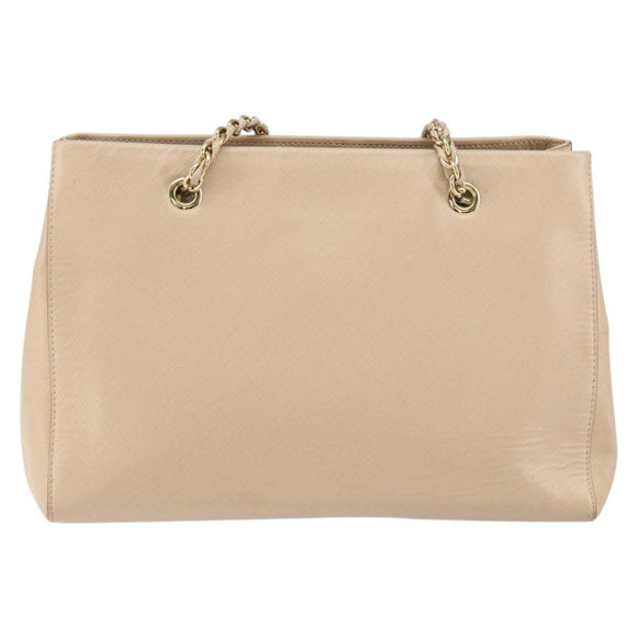 Salvatore Ferragamo Shoulder Bag Leather Gold Beige Auth ka111