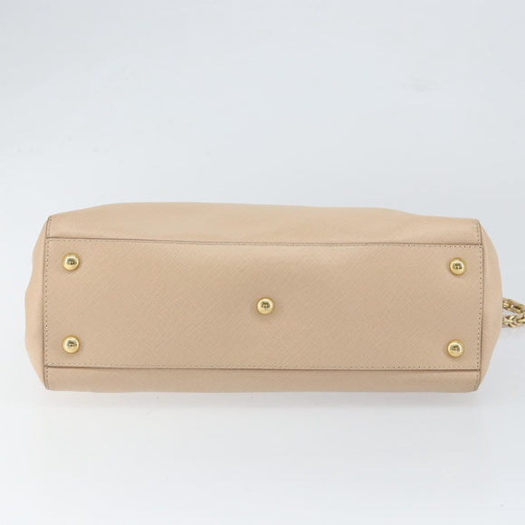 Salvatore Ferragamo Shoulder Bag Leather Gold Beige Auth ka111
