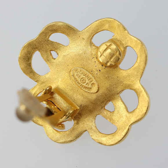 CHANEL Earring metal Gold CC Auth ka1110