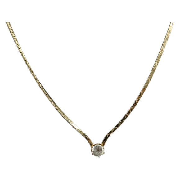 Christian Dior Necklace metal Gold Tone Auth ka1111