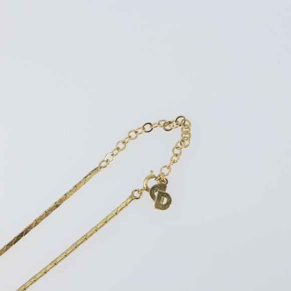 Christian Dior Necklace metal Gold Tone Auth ka1111