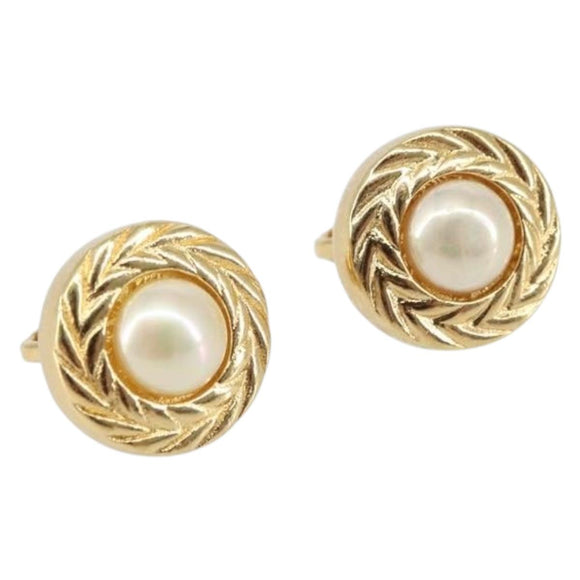 Christian Dior Earring metal Gold Auth ka1113