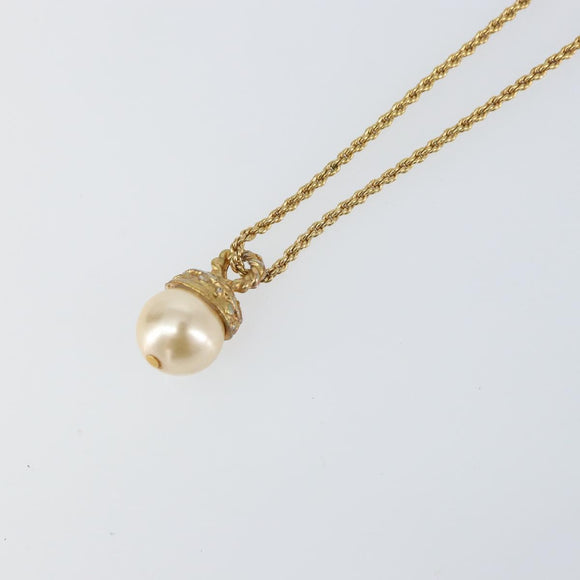 Christian Dior Necklace metal Gold CC Auth ka1117