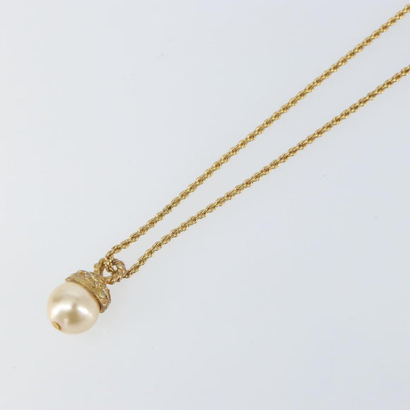 Christian Dior Necklace metal Gold CC Auth ka1117