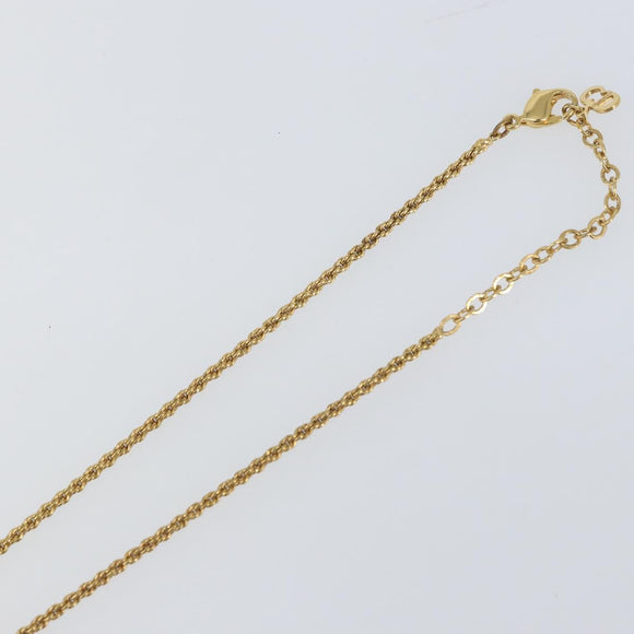 Christian Dior Necklace metal Gold CC Auth ka1117