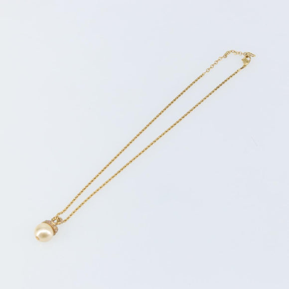 Christian Dior Necklace metal Gold CC Auth ka1117