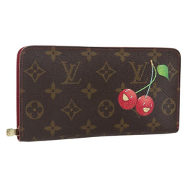 LOUIS VUITTON Monogram Cherry Porte Monnaie Zip Long Wallet M95006 Auth ka1118