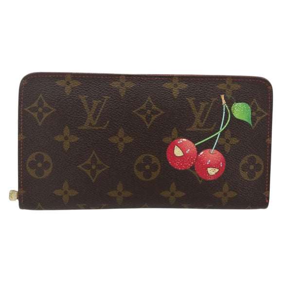 LOUIS VUITTON Monogram Cherry Porte Monnaie Zip Long Wallet M95006 Auth ka1118