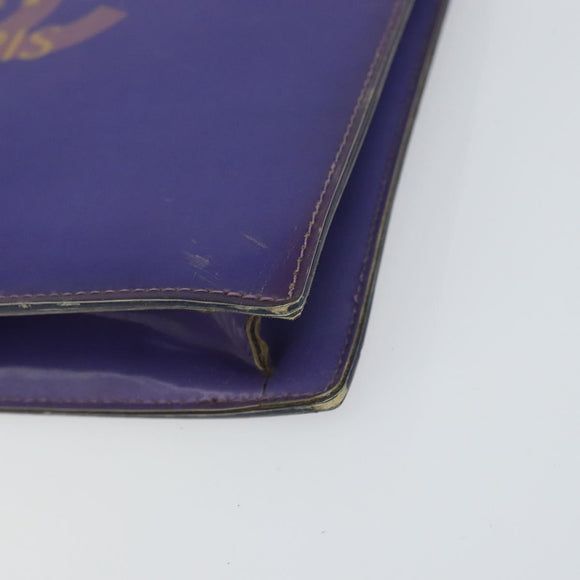 CHANEL Hologram Chain Shoulder Bag Vinyl Purple CC Auth ka1124