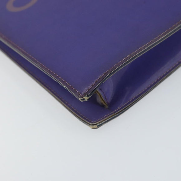 CHANEL Hologram Chain Shoulder Bag Vinyl Purple CC Auth ka1124