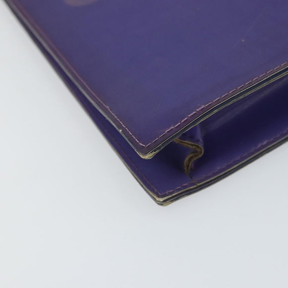 CHANEL Hologram Chain Shoulder Bag Vinyl Purple CC Auth ka1124