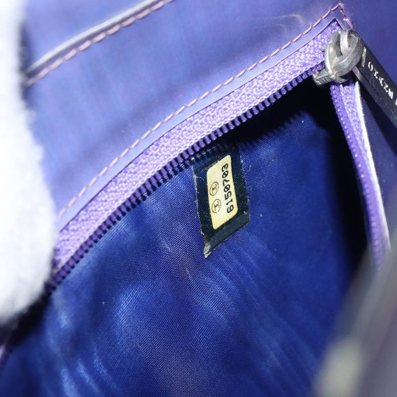 CHANEL Hologram Chain Shoulder Bag Vinyl Purple CC Auth ka1124
