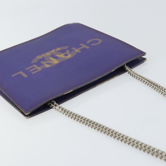 CHANEL Hologram Chain Shoulder Bag Vinyl Purple CC Auth ka1124