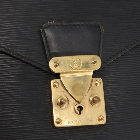 LOUIS VUITTON Epi Porte Documents Senateur Briefcase Black M54452 LV Auth ka1125